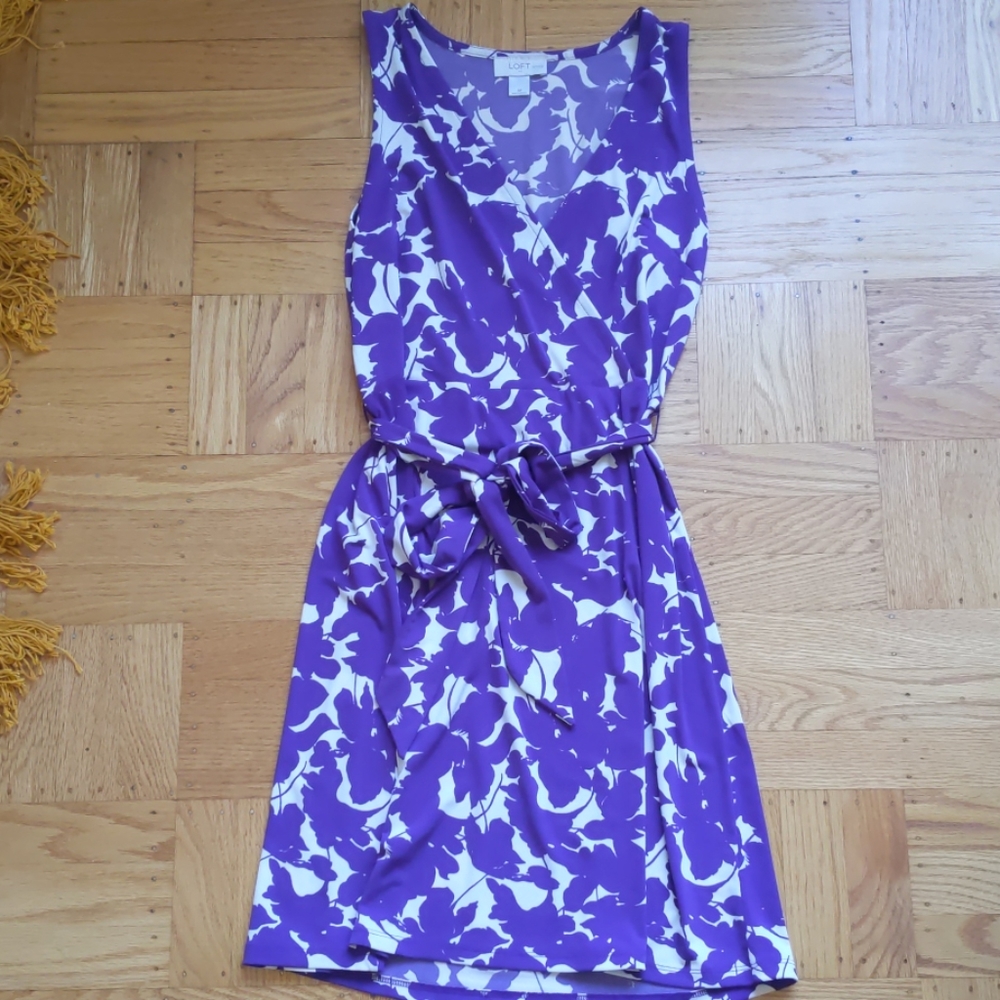 Purple Floral Wrap Dress